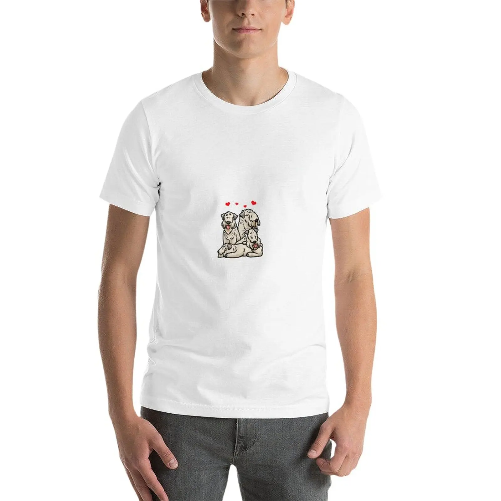 Футболка с собакой Пшеничного терьера с мягким покрытием, футболка с коротким рукавом, милые топы, быстросохнущая рубашка, футболка для мальчика, футболка для мужчин Изображение 2
