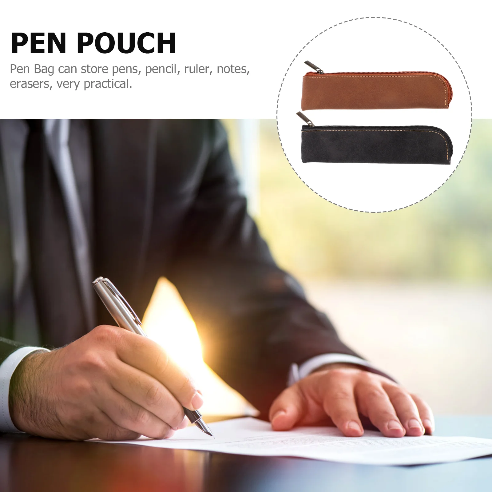 2шт PU пенал-органайзер для карандашей Эстетическая сумка для ручек Переносная сумка для ручек Изображение 2
