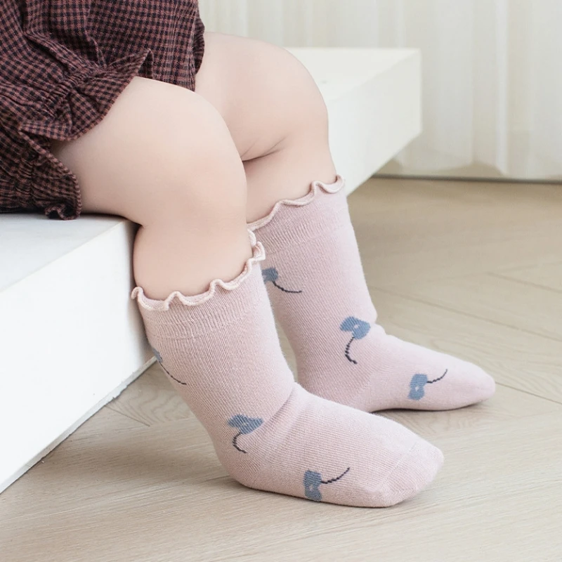 Весенне-осенние носки средней длины для девочек, школьная форма, длинные носки до середины икры, детские чулки Sweet Princess Изображение 2