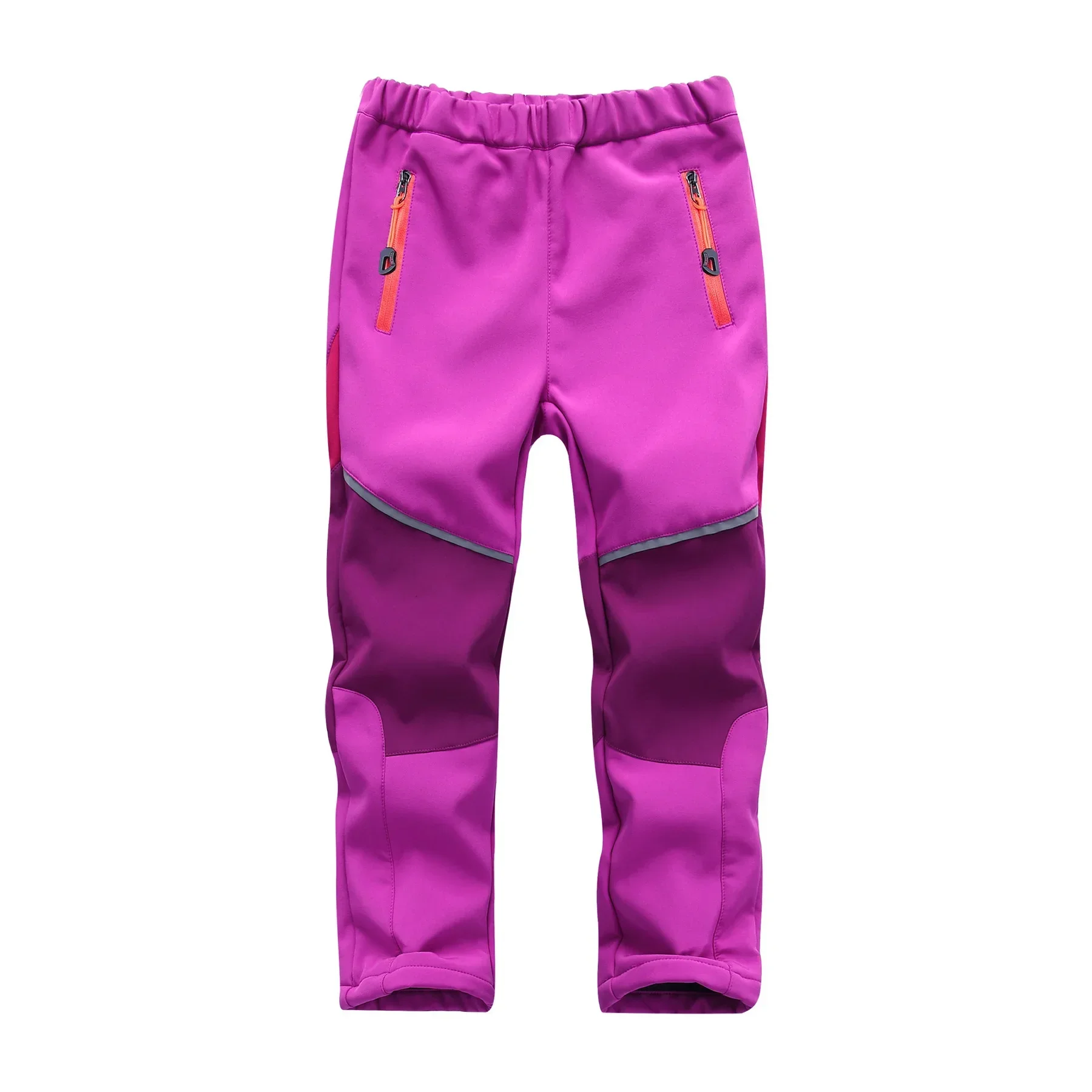 2023 новые осенние детские повседневные штаны для девочек на открытом воздухе, зимние штаны для мальчиков, несъемные флисовые водонепроницаемые модные теплые спортивные штаны Изображение 2