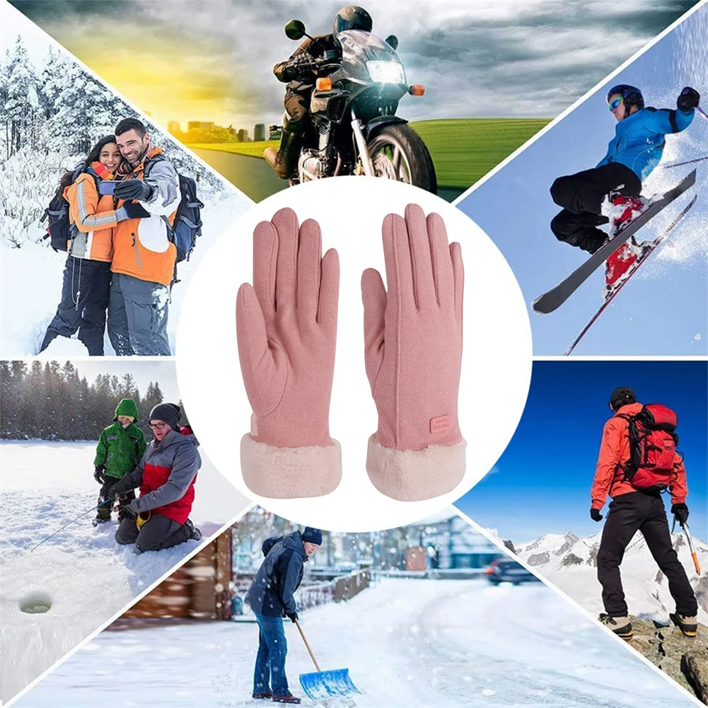Зимние перчатки для мотоциклов с подогревом, перезаряжаемые через USB Перчатки для гонок на мотоциклах, перчатки для верховой езды, ветрозащитные перчатки для девочек, катания на лыжах Изображение 2