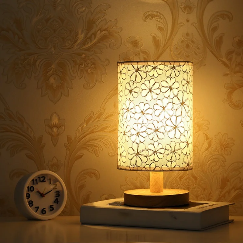 Льняная настольная лампа с питанием от USB, современная настольная лампа в скандинавском стиле, ночник, прикроватная лампа для спальни, украшения гостиной Изображение 3