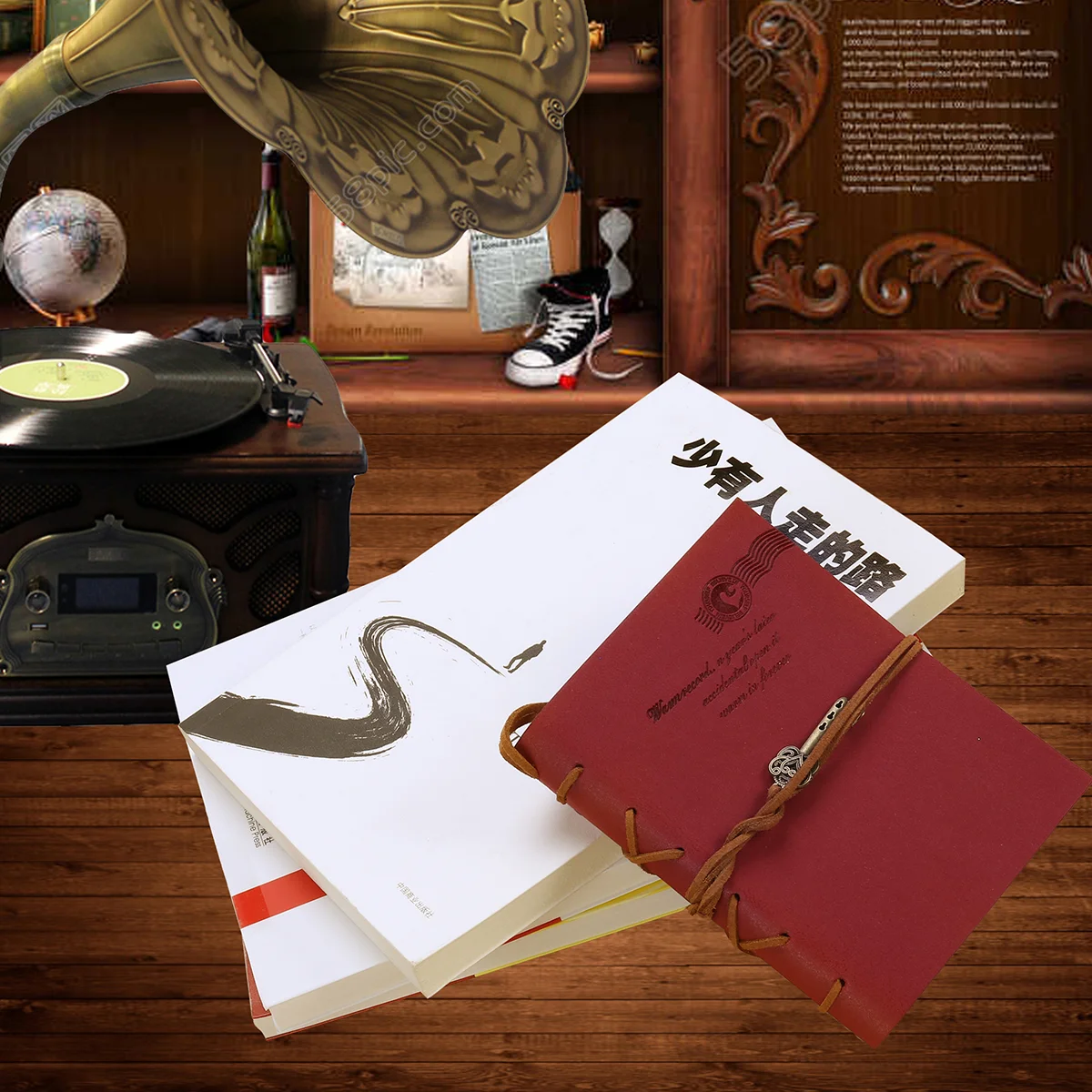 Винтажный бумажный блокнот Foxnovo с полиуретановой обложкой для журнала путешествий, дневника для зарисовок, красный (кофейный) Изображение 3