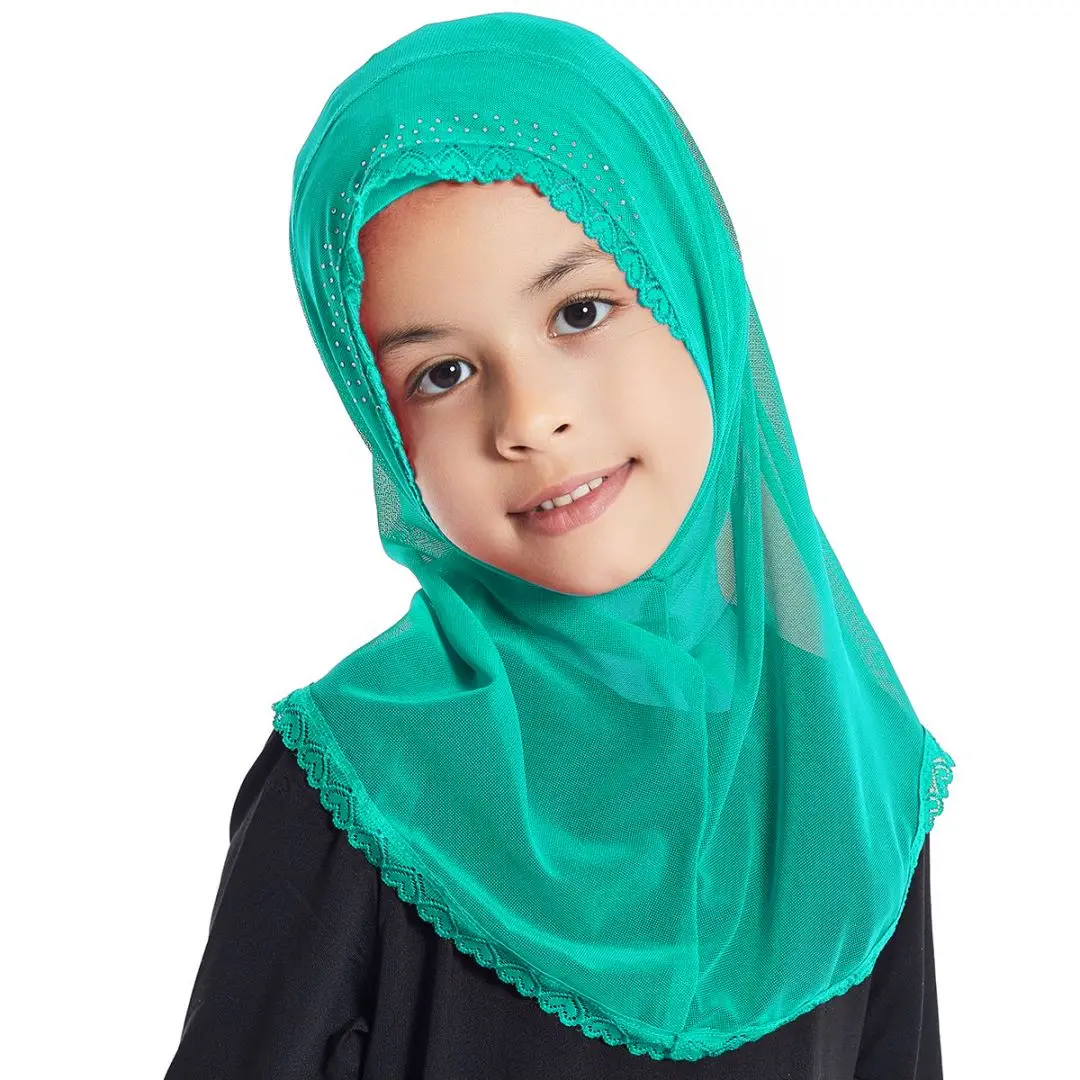 Мода Мусульманские Девушки Тюрбан Арабское Кружево Горячее Сверление Марлевая Шаль Легкий Дышащий Исламский Хиджаб Изображение 3