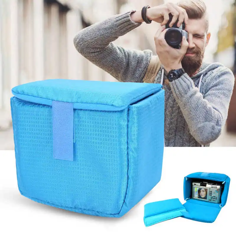 Прочная водонепроницаемая сумка для вставки объектива камеры, ударопрочный мягкий чехол с крючком и петлей, сумка-слинг для камеры Изображение 3