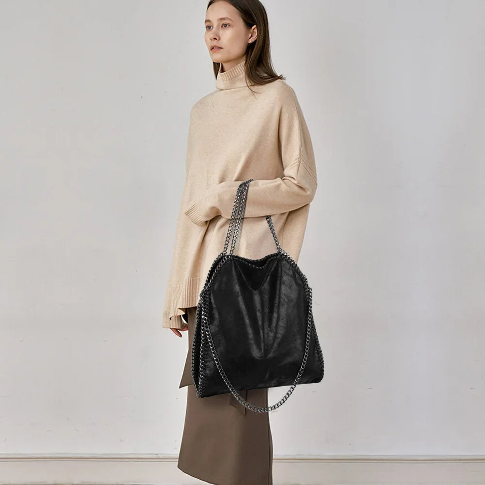 Новая женская сумка на цепочке через плечо, роскошные сумки 2023, сумка на цепочке, мягкие сумки, высококачественные дизайнерские сумки через плечо для женщин Изображение 3
