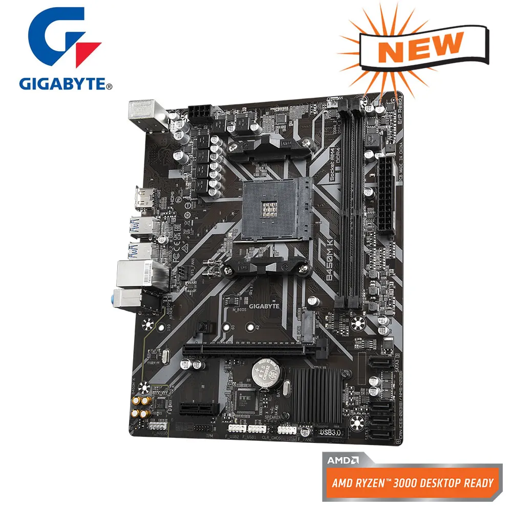 Материнская плата GIGABYTE B450M DS3H V2 с поддержкой комплекта процессоров AMD Ryzen 5 5500 4 * DDR4 4 * SATA 1 * M.2 с 6-ядерным процессором Socket AM4 65W Изображение 3