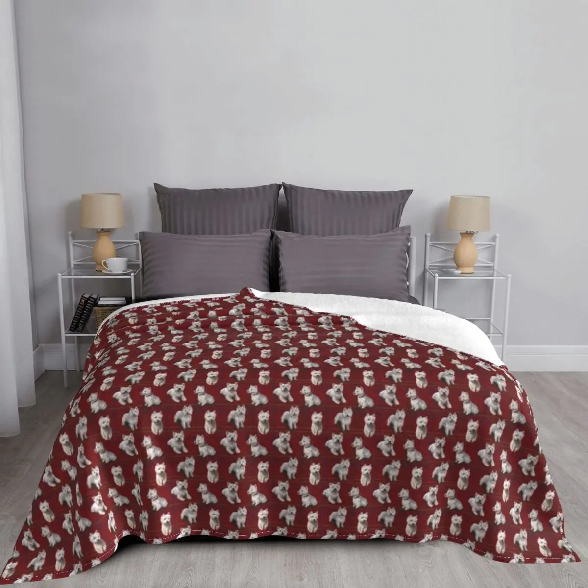 Одеяло West Highland Terrier Westie, забавный подарок, Спальный мешок, Роскошные одеяла для путешествий на Хэллоуин Изображение 3