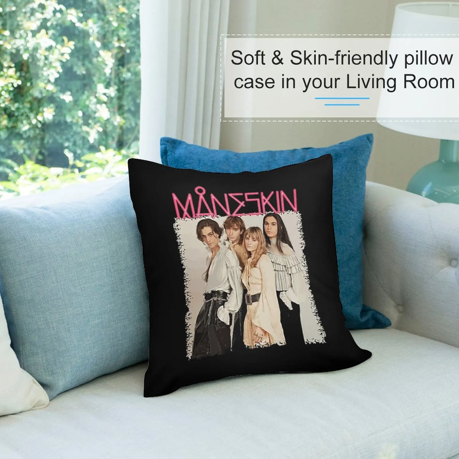 Официальный товар M?neskin - Maneskin Throw Pillow наволочка класса люкс для наволочек Изображение 3