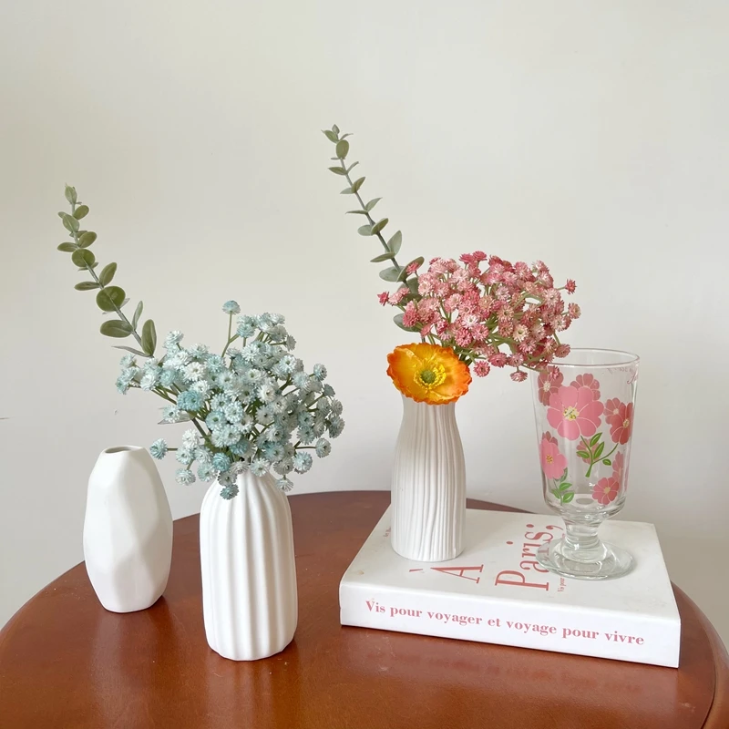 Маленькие вазы, Мини-вазы для цветов для домашнего декора в стиле бохо, Современный декор из травы для кухни гостиной, Ваза для центрального украшения Изображение 3