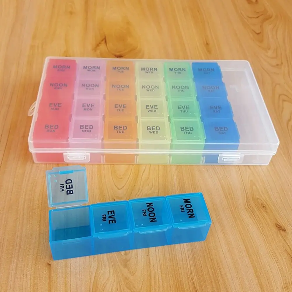 28 слотов Коробка для лекарств Цветной футляр для таблеток Health Care Universal Изображение 3