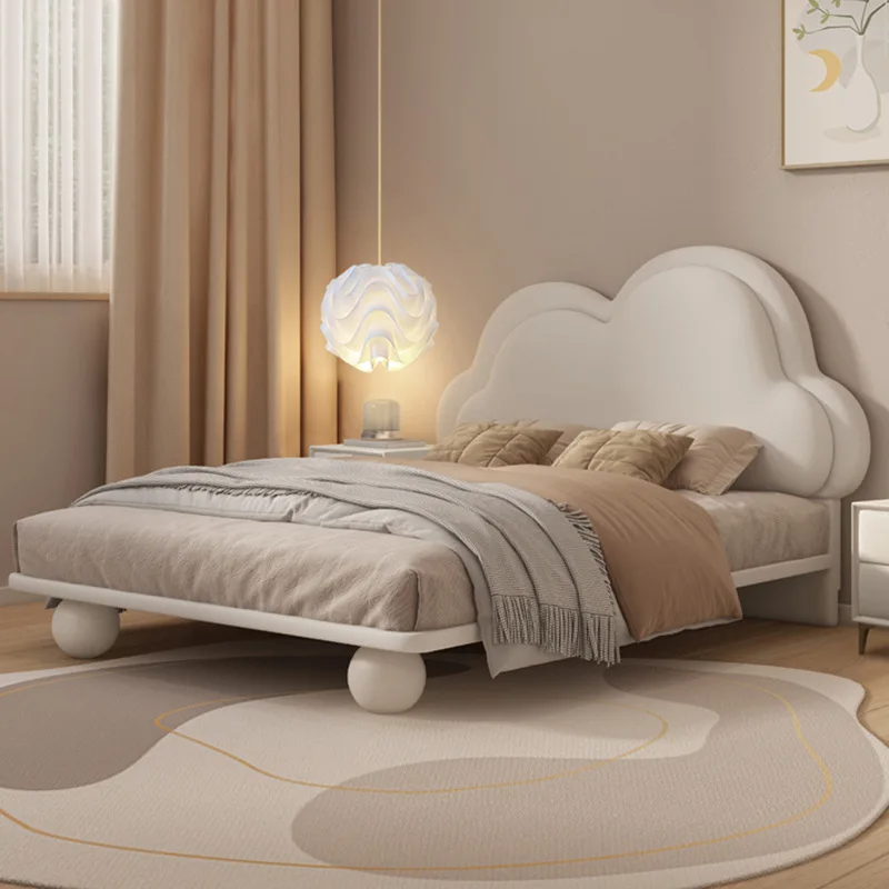Детская мебель Облачная кровать для мальчиков 1 м 2 простые односпальные кровати для девочек небольшая Бытовая кровать 1,5 м с мягкой набивкой для подростков Изображение 3