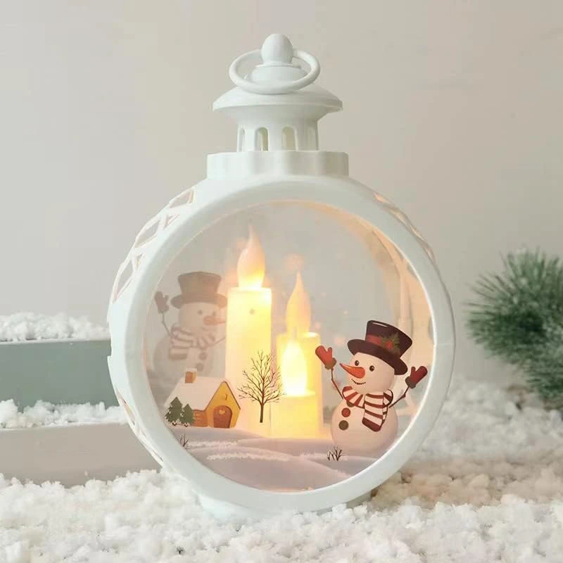 Рождественский фонарь со светодиодными беспламенными свечами Vintage Gold Candle Lantern-работает от аккумулятора Изображение 3