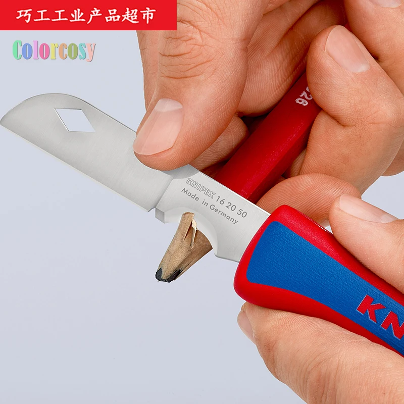 Складной Карманный нож для зачистки кабеля Knipex Electricians 162050SB, Кабельный резак У основания лезвия, Отлично подходит для Электриков Изображение 3