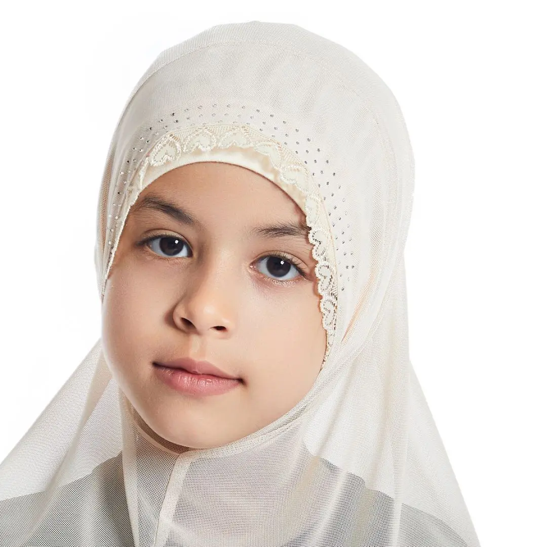 Мода Мусульманские Девушки Тюрбан Арабское Кружево Горячее Сверление Марлевая Шаль Легкий Дышащий Исламский Хиджаб Изображение 4