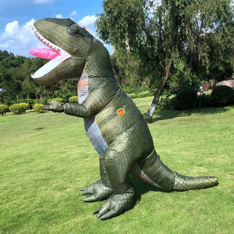 Надувной динозавр T-Rex для взрослых, костюмы для косплея, Аниме на Хэллоуин, забавная ролевая игра для вечеринки, костюмы Disfraz, Платье Изображение 4