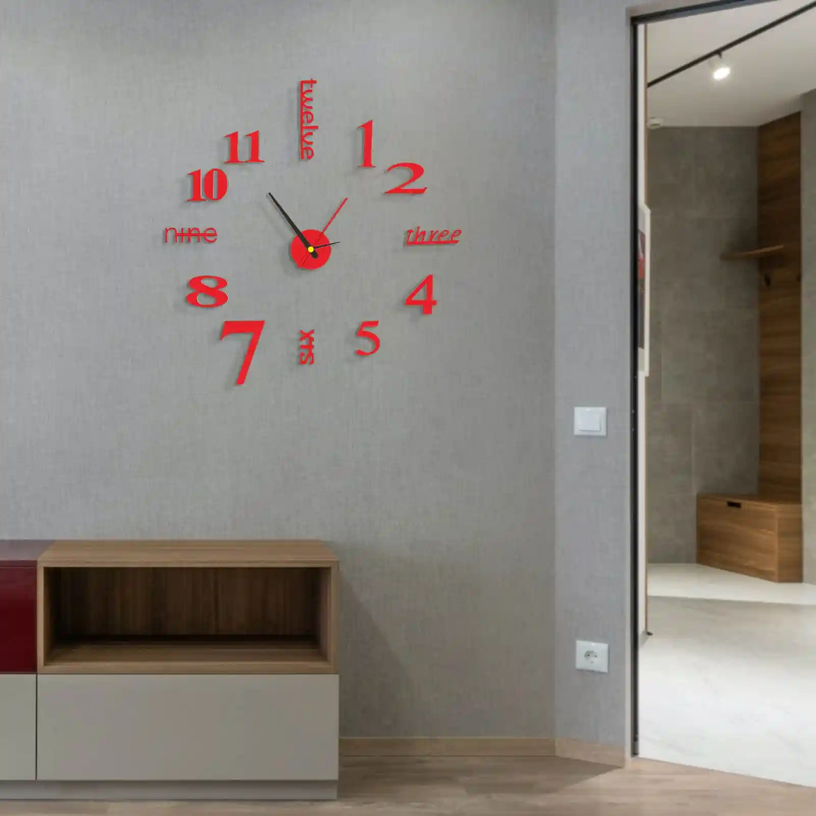 3D Настенные часы Бескаркасные DIY Настенные Часы Модные Цифровые 3D Акриловые Настенные Часы Декор Наклейка DIY Набор часов для художественного декора Изображение 4