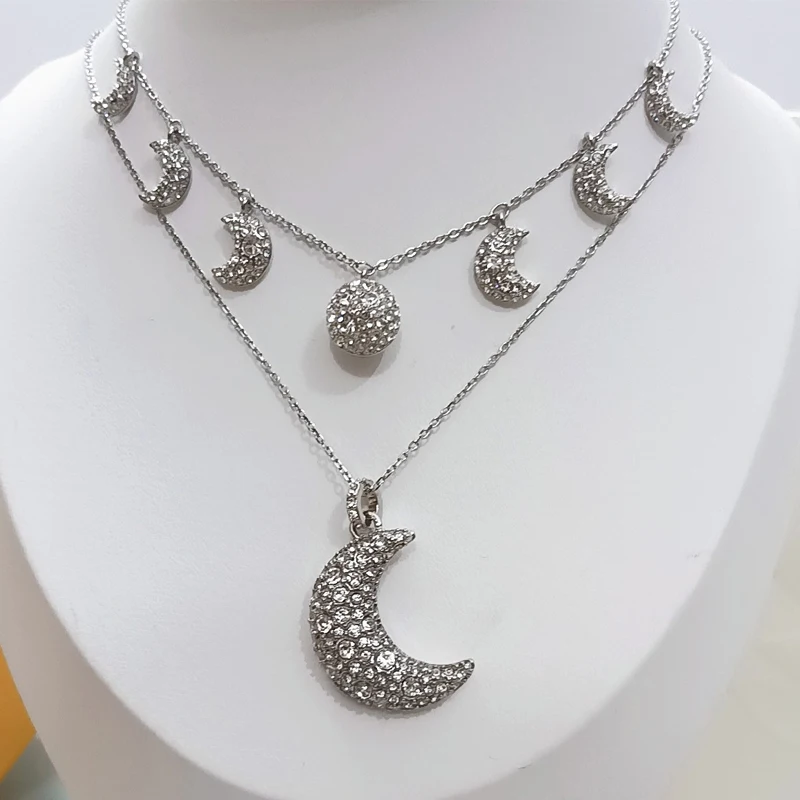 Высококачественное женское ожерелье-цепочка с серебряной инкрустацией в виде луны на ключице, подходящее для красивых женщин, бесплатная доставка Изображение 4