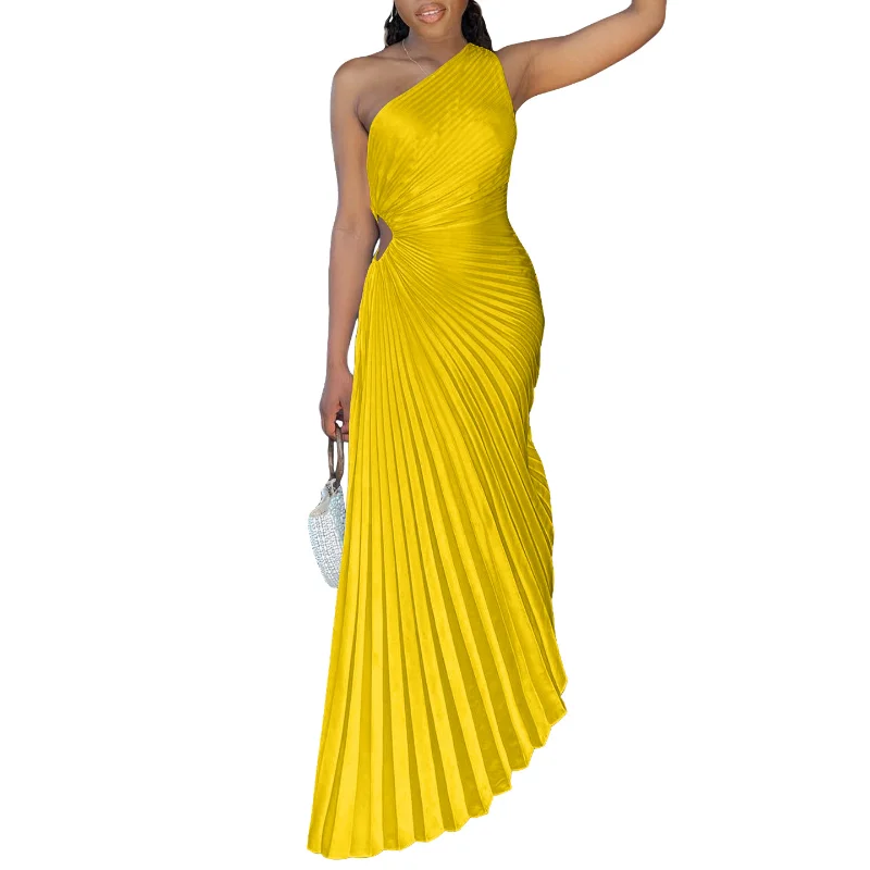 Африканские вечерние платья для женщин, элегантные летние Африканские платья без рукавов из полиэстера, Оранжевое Черное Розовое плиссированное длинное платье, платье Макси Изображение 4