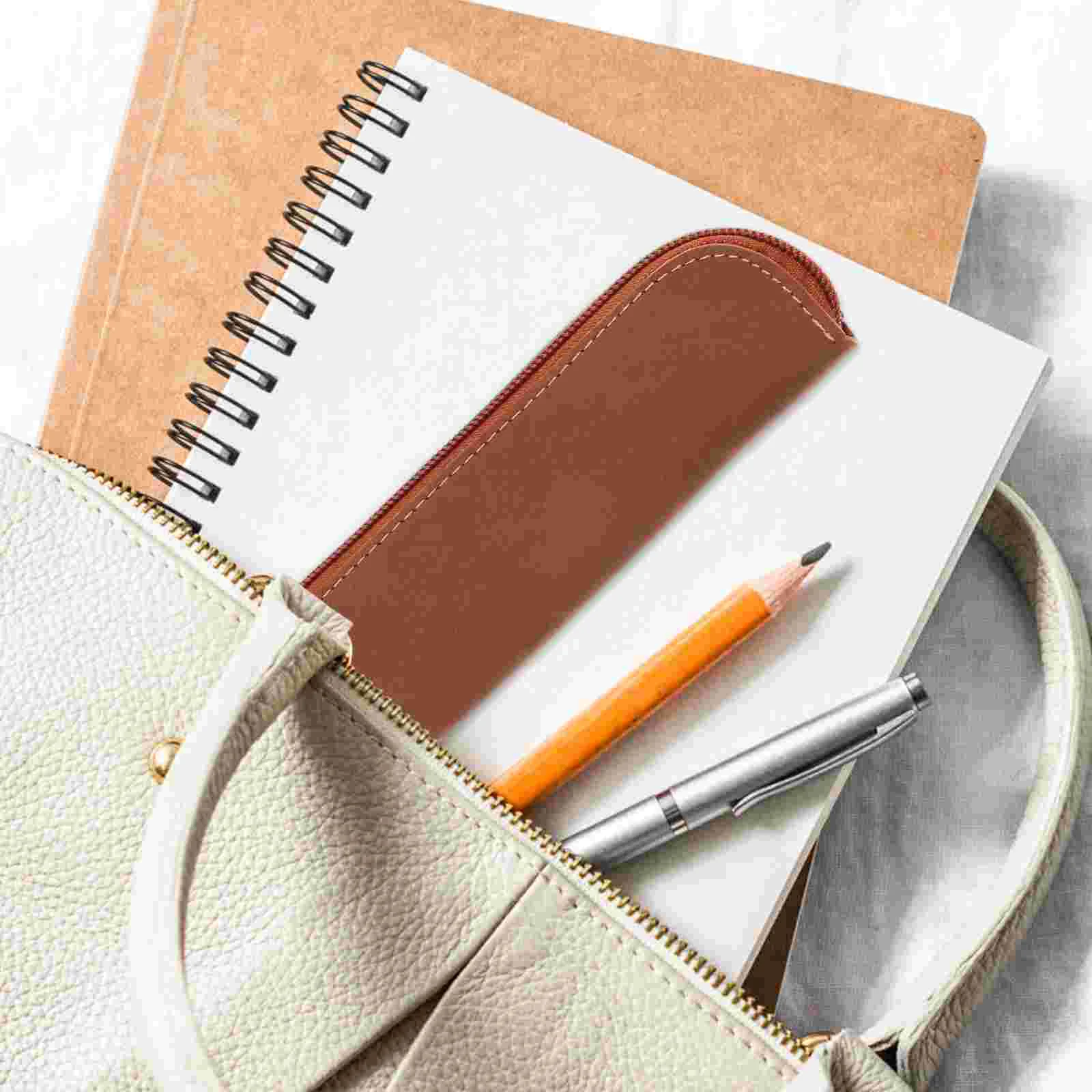 2шт PU пенал-органайзер для карандашей Эстетическая сумка для ручек Переносная сумка для ручек Изображение 4