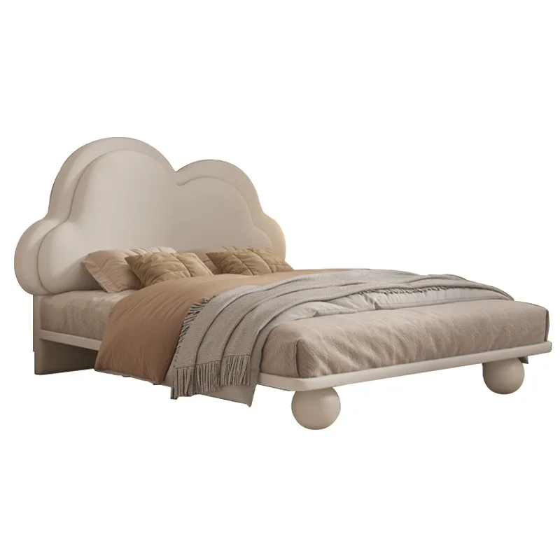 Детская мебель Облачная кровать для мальчиков 1 м 2 простые односпальные кровати для девочек небольшая Бытовая кровать 1,5 м с мягкой набивкой для подростков Изображение 4