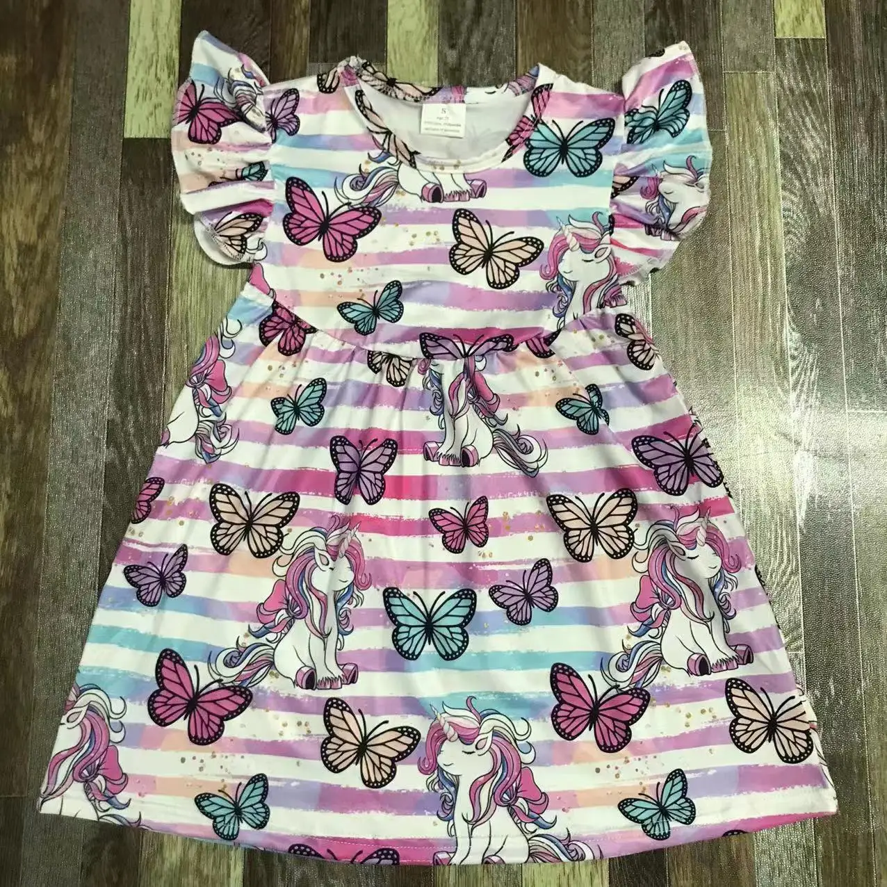 Лучшая одежда для девочек из бутика на лето и весну, изысканная детская одежда с бабочками Изображение 4