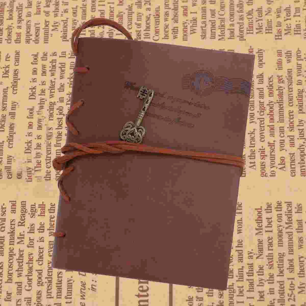 Винтажный бумажный блокнот Foxnovo с полиуретановой обложкой для журнала путешествий, дневника для зарисовок, красный (кофейный) Изображение 5