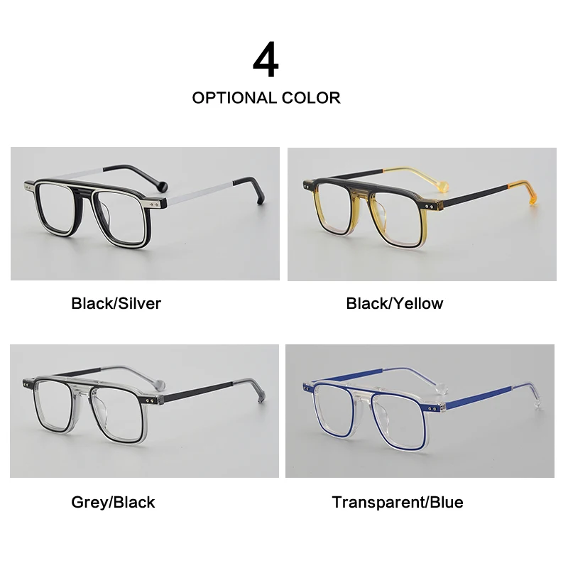 Оправы для очков из ацетата Pilot, мужские Винтажные оптические очки, оправа для пресбиопии, Очки в полной оправе, Высококачественные очки Изображение 5