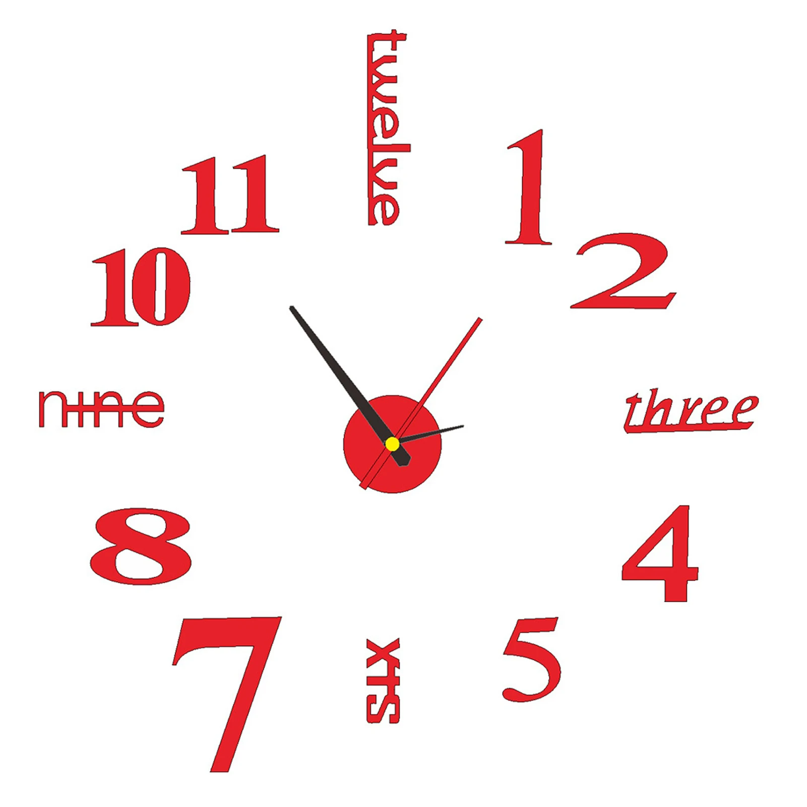 3D Настенные часы Бескаркасные DIY Настенные Часы Модные Цифровые 3D Акриловые Настенные Часы Декор Наклейка DIY Набор часов для художественного декора Изображение 5