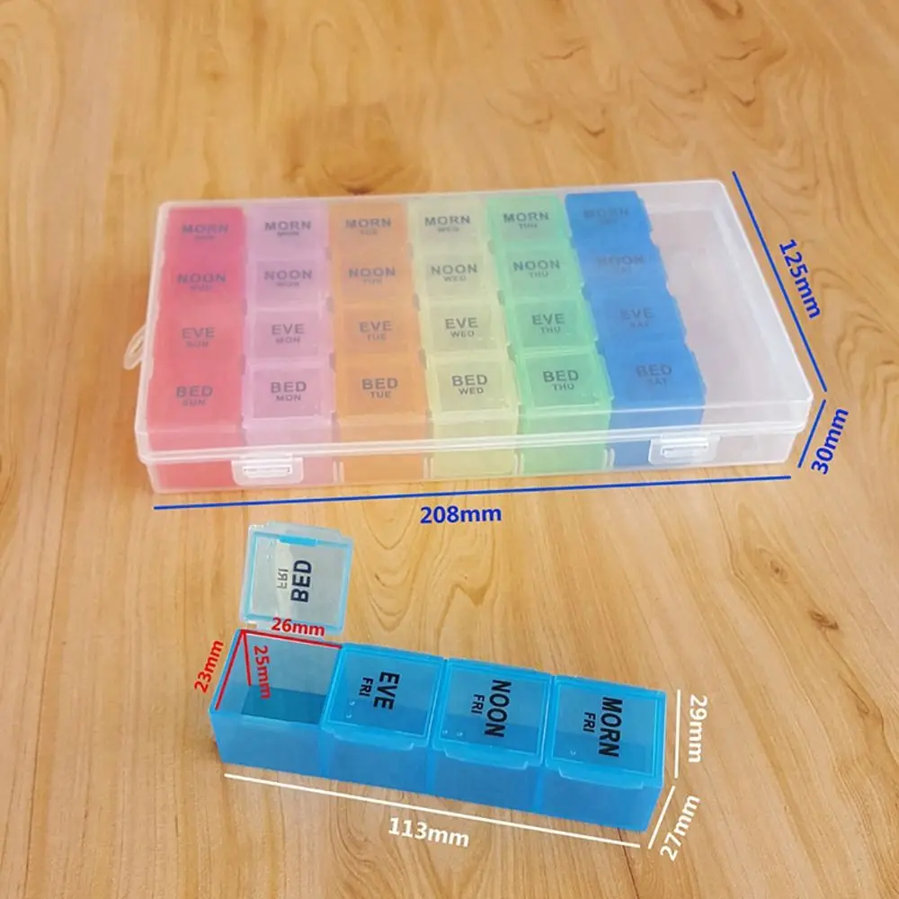 28 слотов Коробка для лекарств Цветной футляр для таблеток Health Care Universal Изображение 5